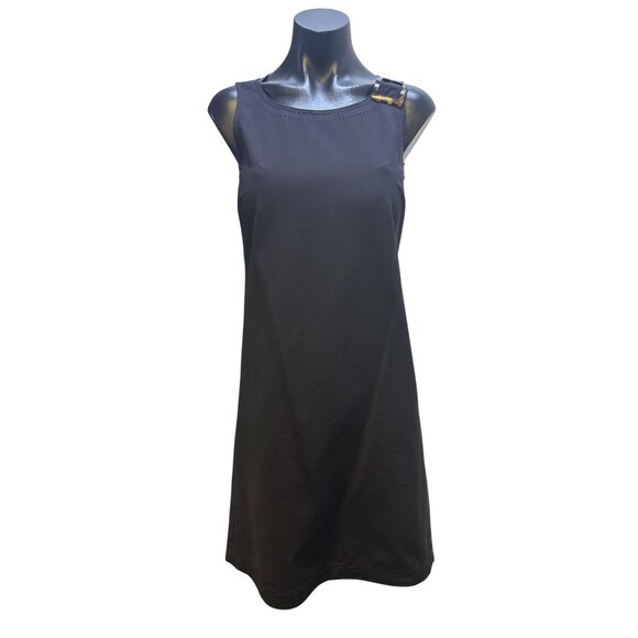 Lafayette 148 Black Sleeveless Dress w/Tortoiseshell Buckle Detail Size XS - Picture 1 of 10